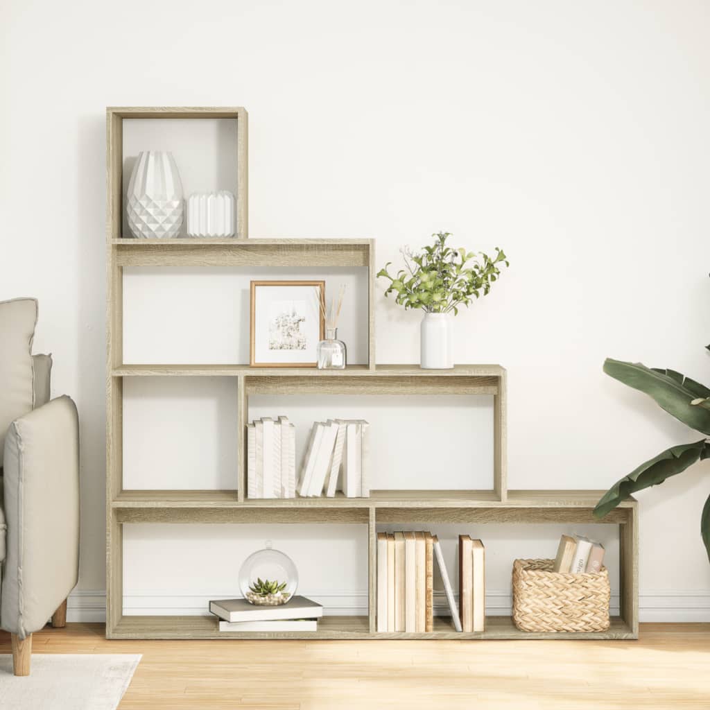 Bookcase/room divider sonoma oak 143.5x29x143.5cm wood