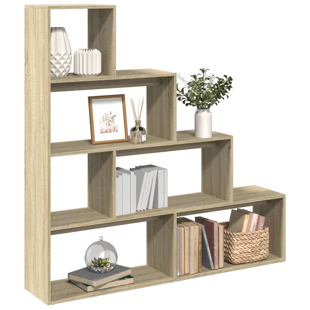 Bookcase/room divider sonoma oak 143.5x29x143.5cm wood