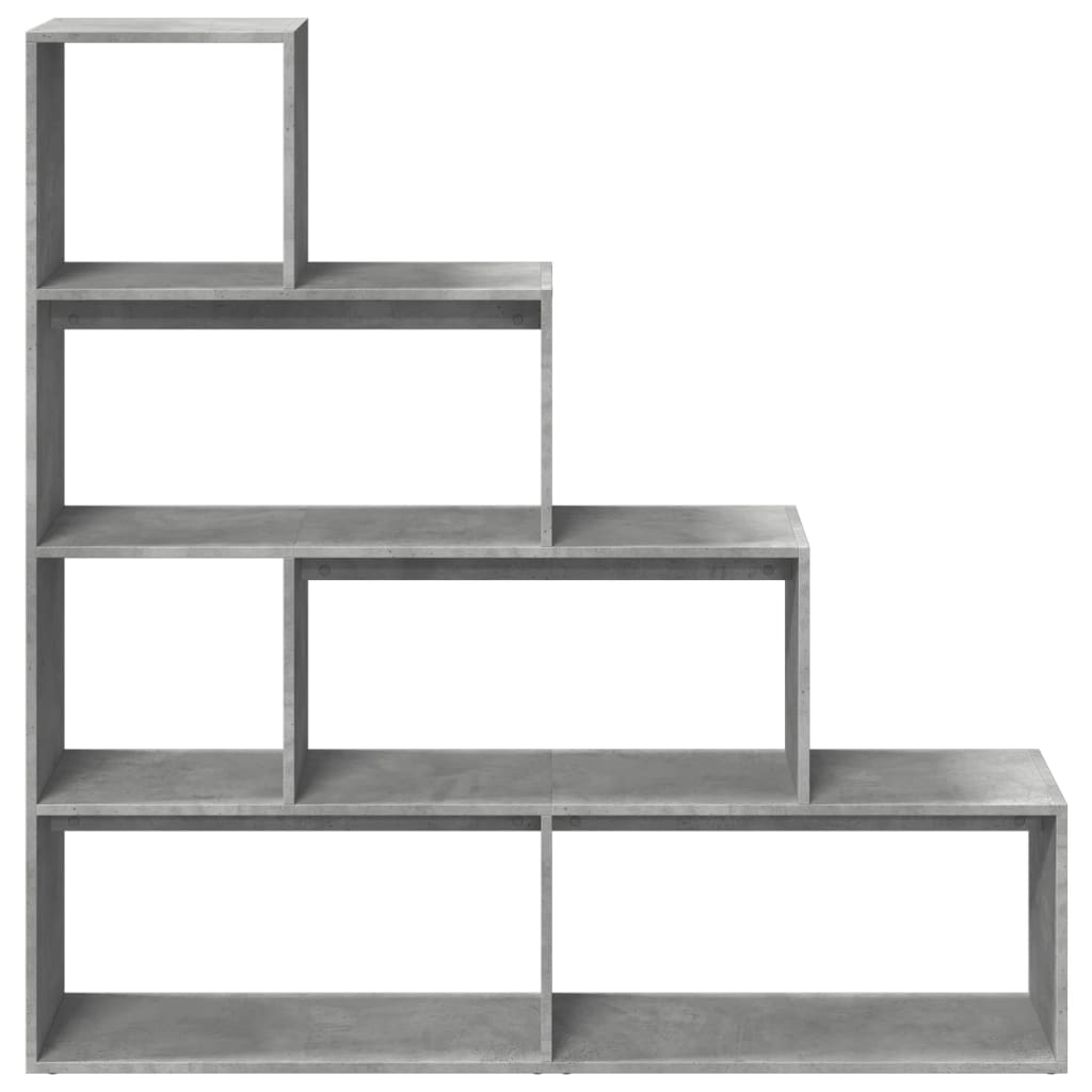 Bookcase/room divider concrete gray 143.5x29x143.5 cm wood