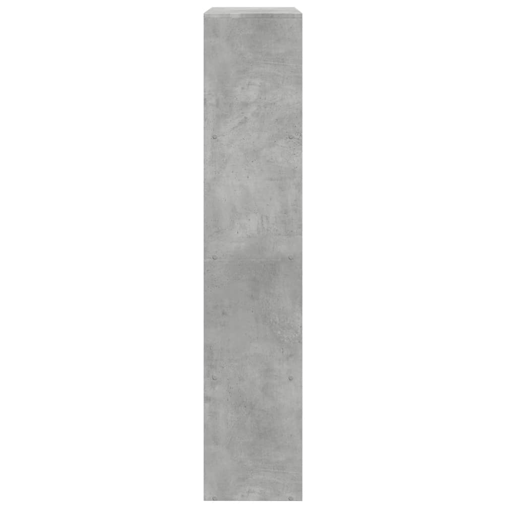 Bookcase/room divider concrete gray 143.5x29x143.5 cm wood