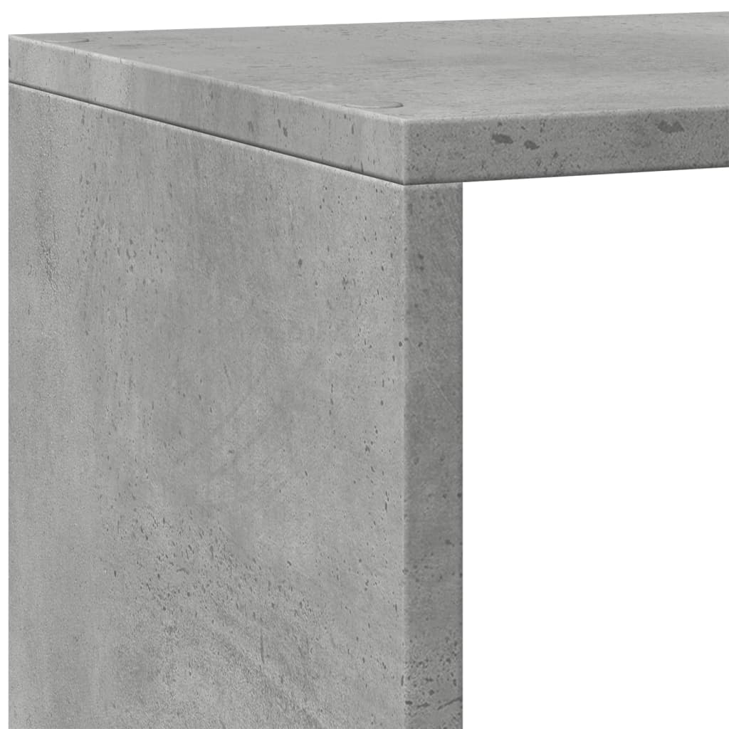 Bookcase/room divider concrete gray 143.5x29x143.5 cm wood