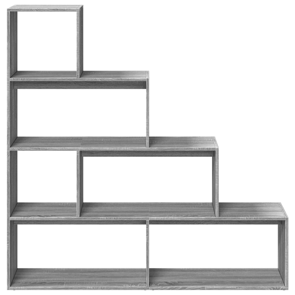 Bookcase/room divider sonoma gray 143.5x29x143.5cm wood