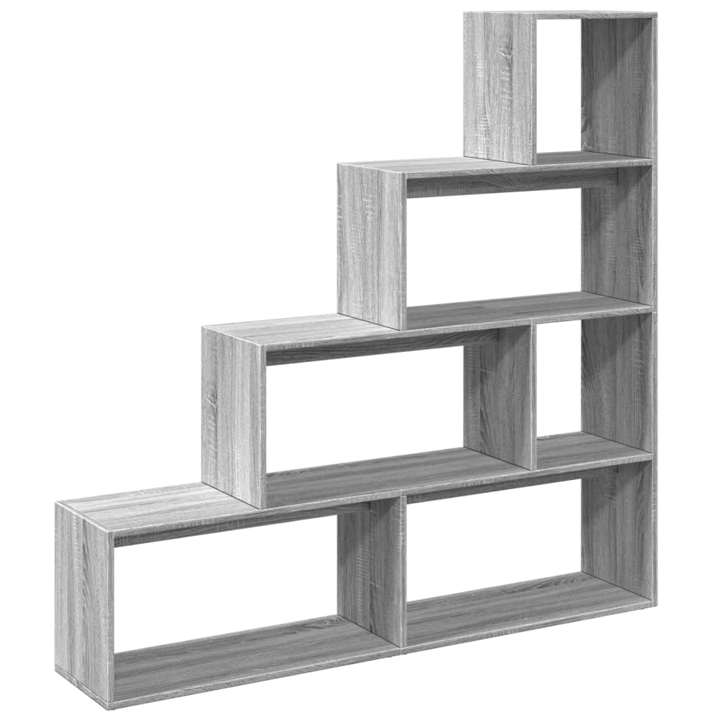 Bookcase/room divider sonoma gray 143.5x29x143.5cm wood