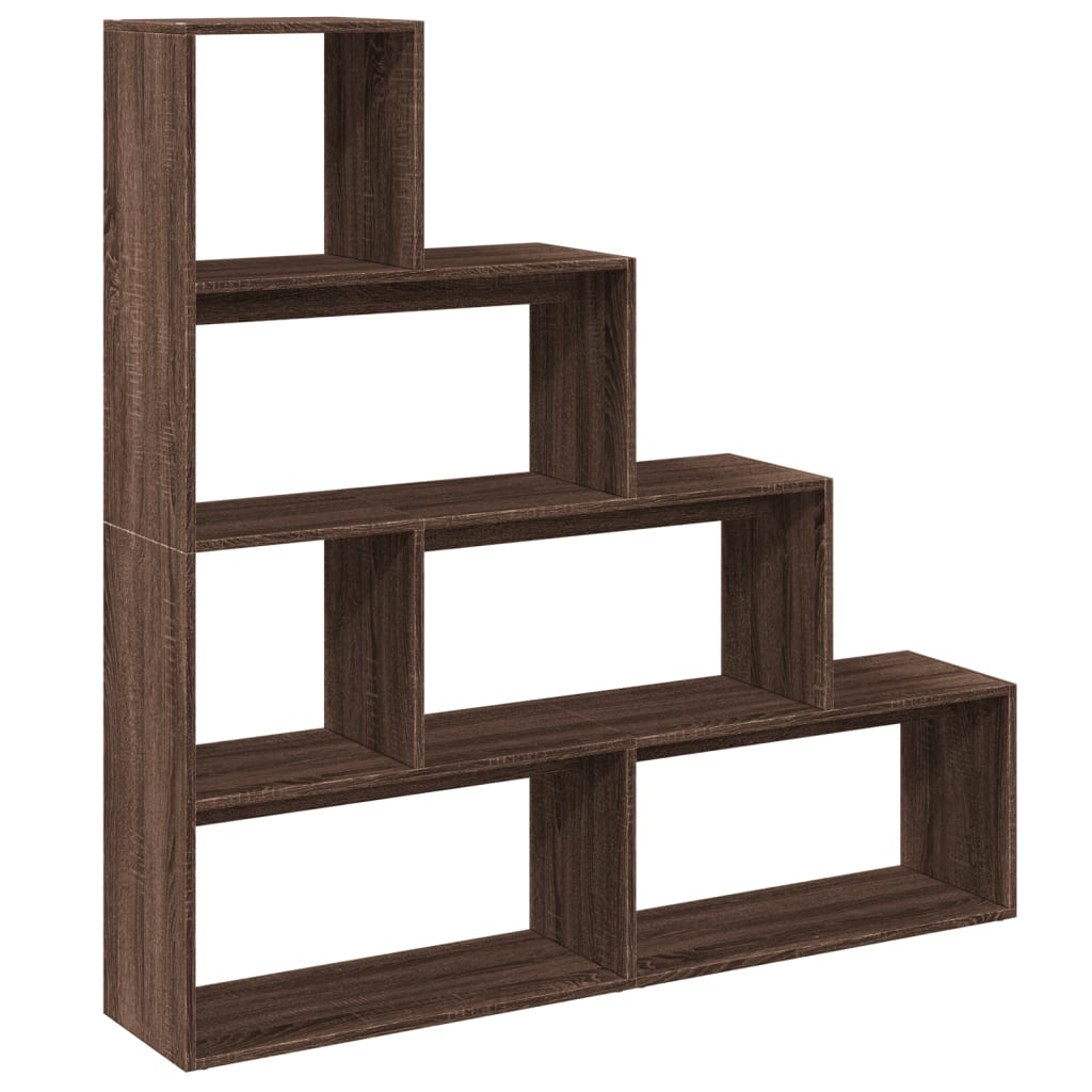 Bookcase/divider 4 levels oak 143.5x29x143.5 cm wood