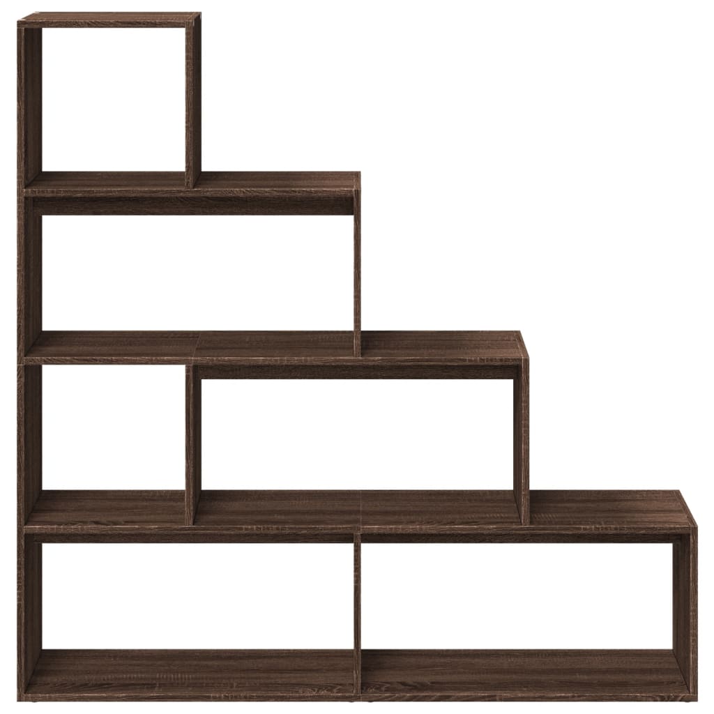 Bookcase/divider 4 levels oak 143.5x29x143.5 cm wood