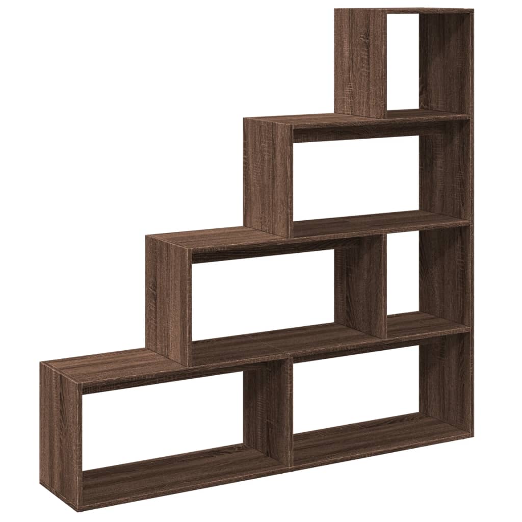 Bookcase/divider 4 levels oak 143.5x29x143.5 cm wood