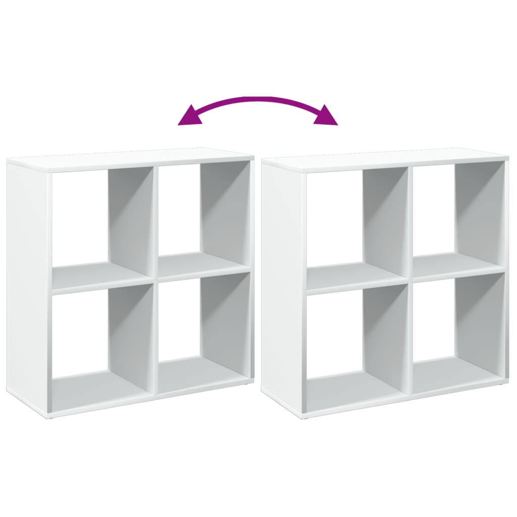 Bookcase/room divider white 69.5x29x69.5 cm processed wood