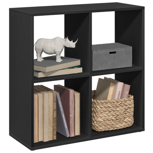 Bookcase/room divider black 69.5x29x69.5cm processed wood