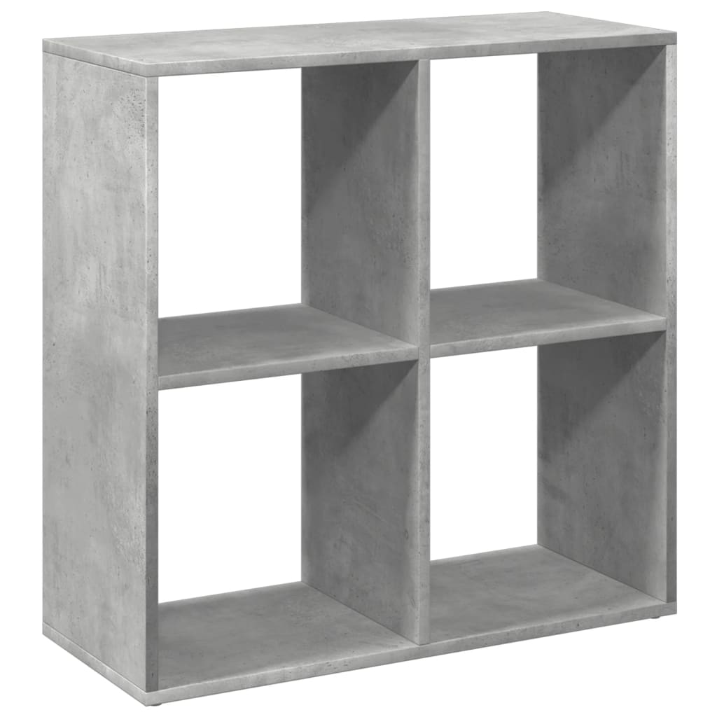 Bookcase/room divider concrete gray 69.5x29x69.5 cm wood