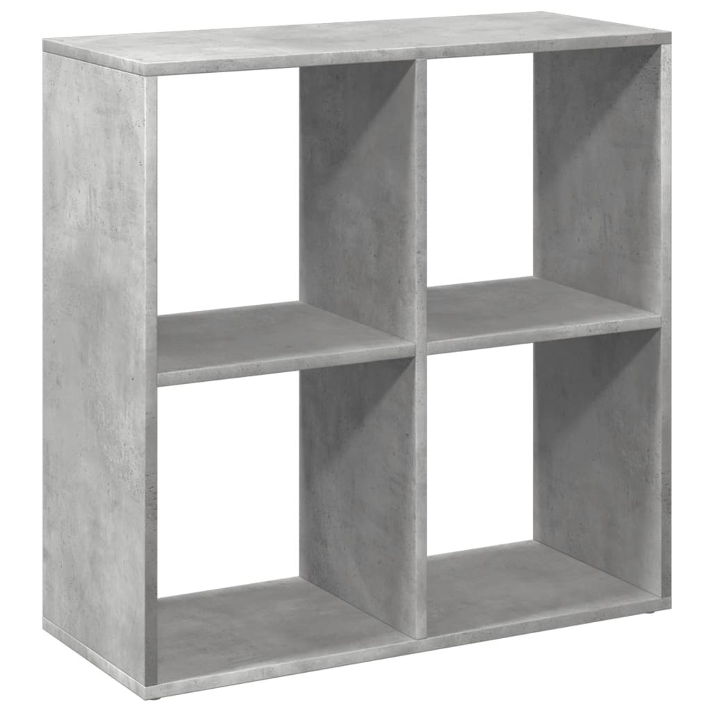 Bookcase/room divider concrete gray 69.5x29x69.5 cm wood