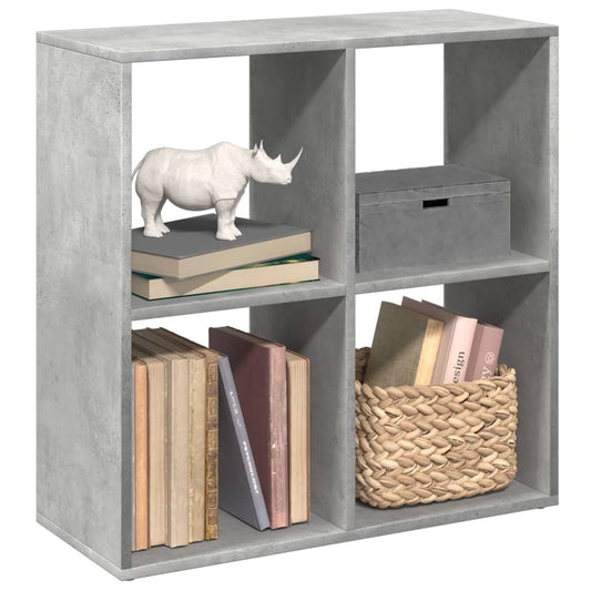 Bookcase/room divider concrete gray 69.5x29x69.5 cm wood