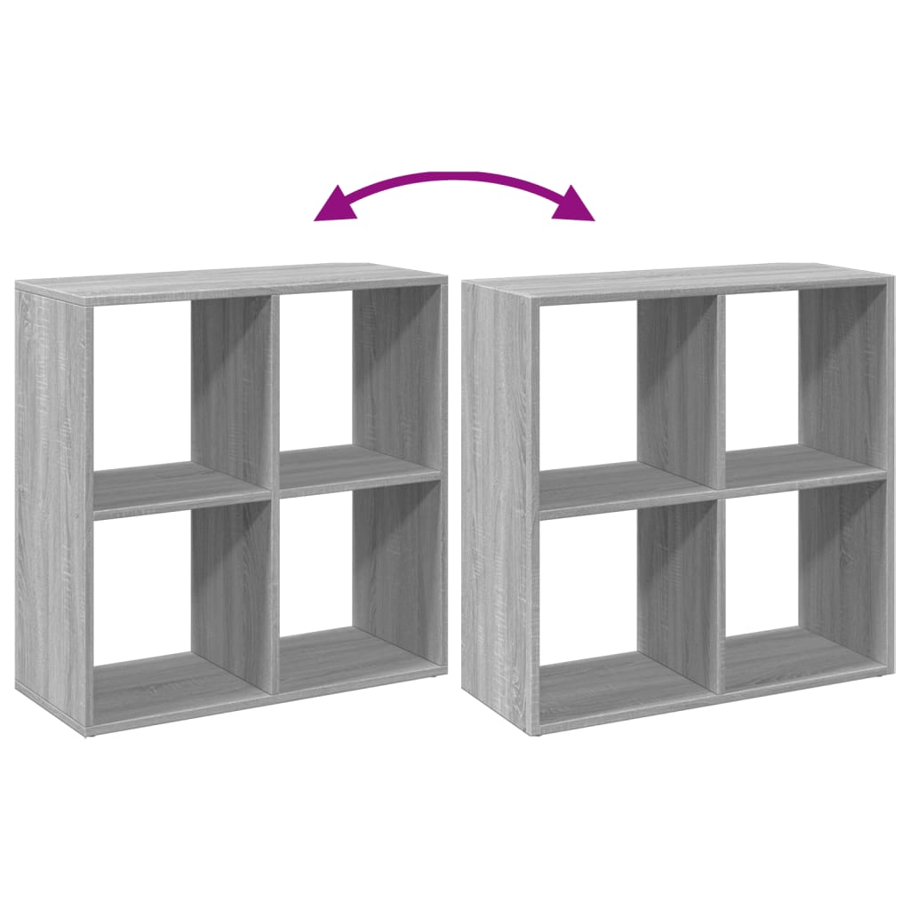 Bookcase/room divider, sonoma gray, 69.5x29x69.5 cm, wood