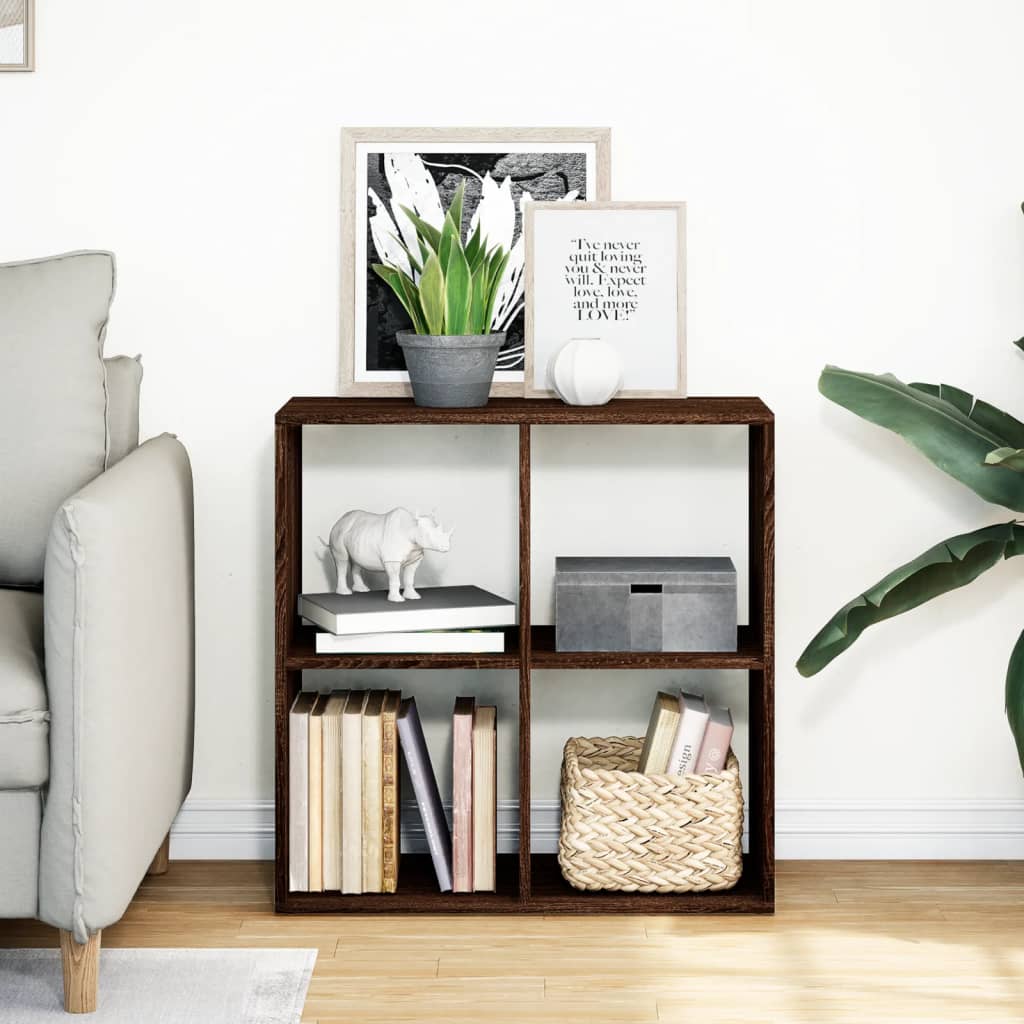 Bookcase/room divider brown oak 69.5x29x69.5 cm wood