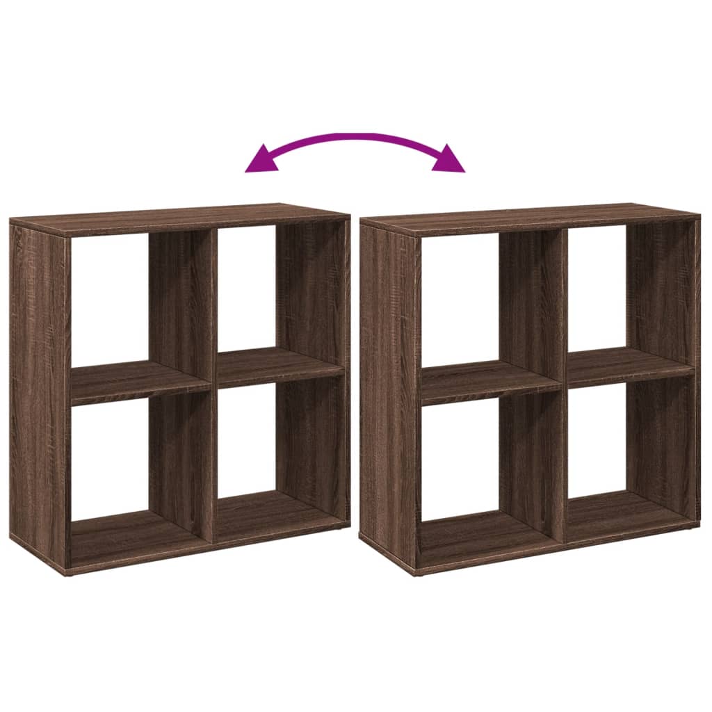 Bookcase/room divider brown oak 69.5x29x69.5 cm wood