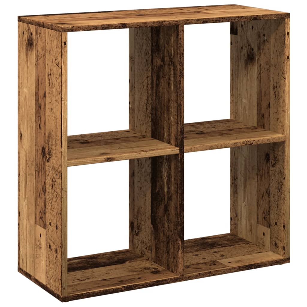 Bookcase/room divider, old wood, 69.5x29x69.5 cm, wood