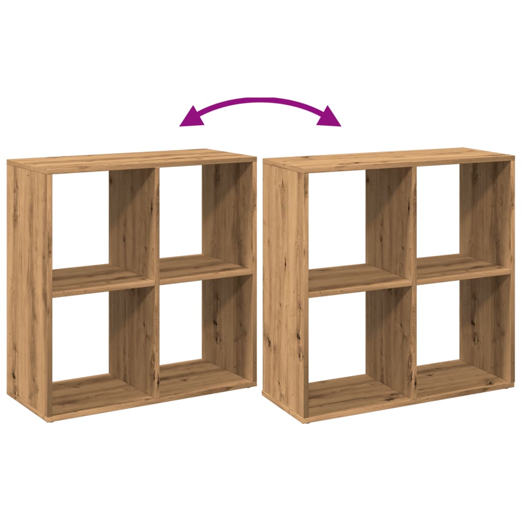 Bookcase/divider, handcrafted oak, 69.5x29x69.5 cm, wood