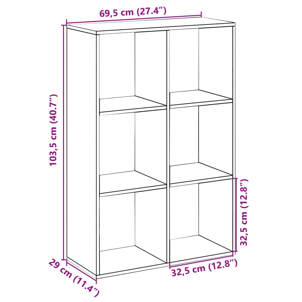 Bookcase/room divider black 69.5x29x103.5 cm wood