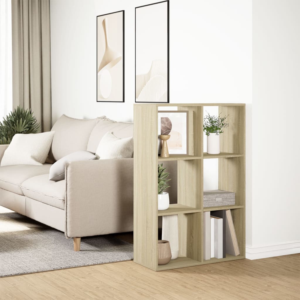 Bookcase/room divider sonoma oak 69.5x29x103.5 cm wood