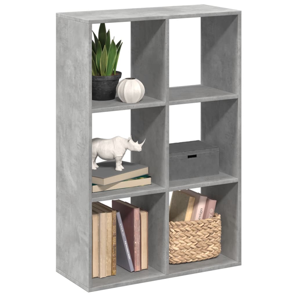 Bookcase/room divider concrete gray 69.5x29x103.5 cm wood