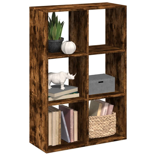 Bookcase/room divider smoky oak 69.5x29x103.5cm wood