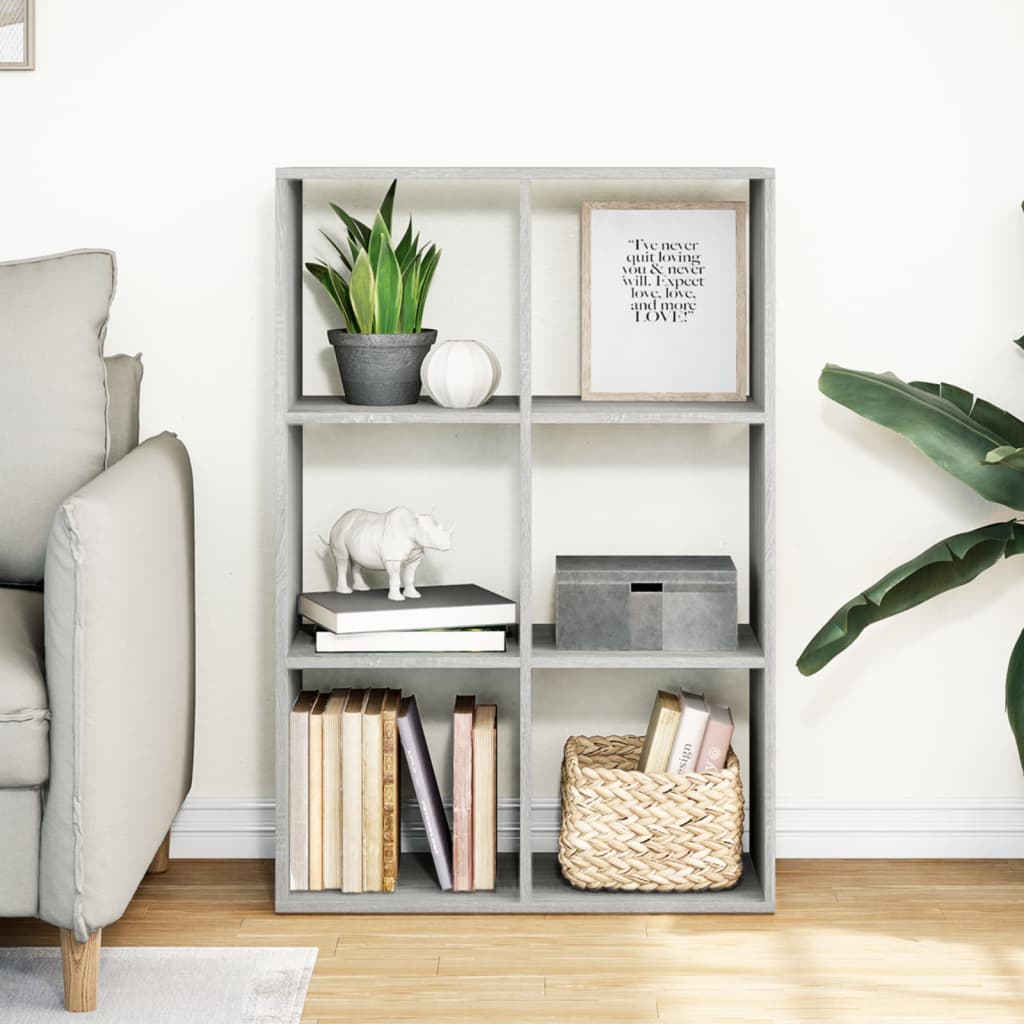 Bookcase/room divider, sonoma gray, 69.5x29x103.5 cm, wood