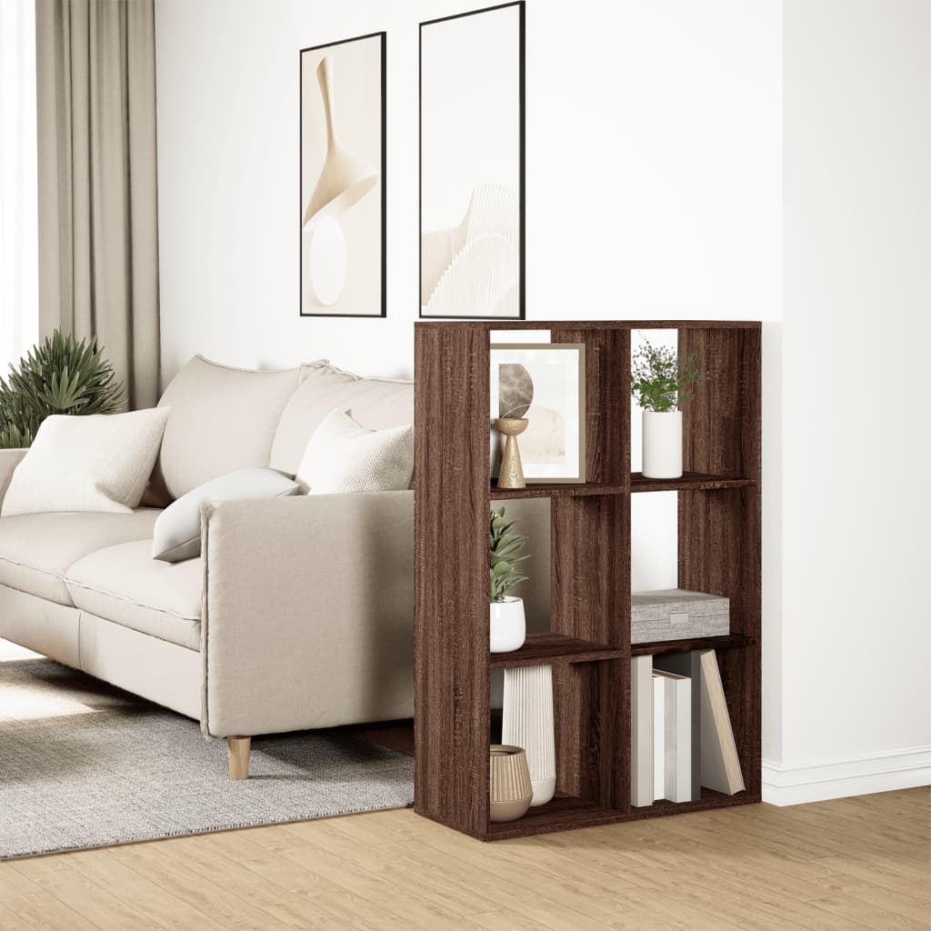 Bookcase/room divider brown oak 69.5x29x103.5 cm wood