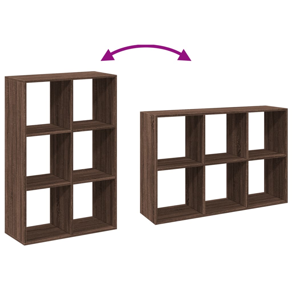 Bookcase/room divider brown oak 69.5x29x103.5 cm wood