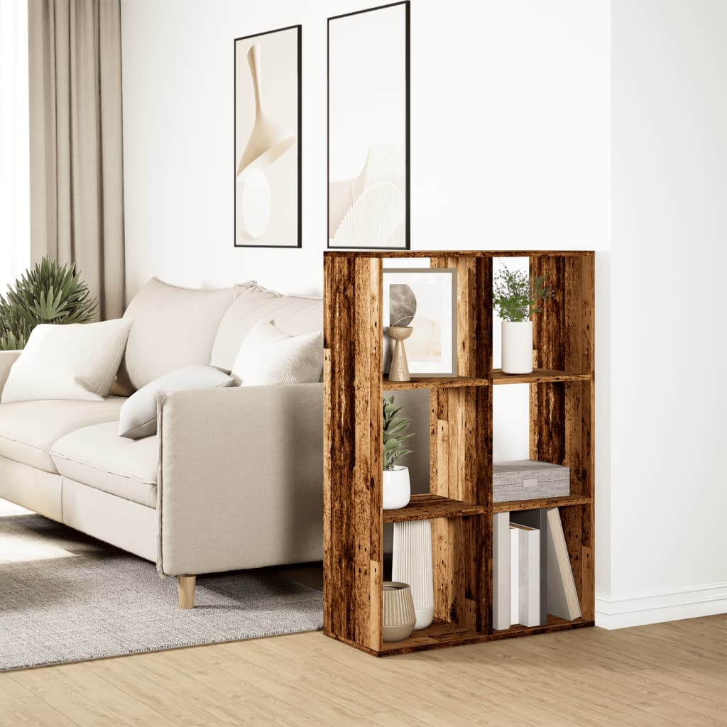 Bookcase/room divider, old wood, 69.5x29x103.5 cm, wood