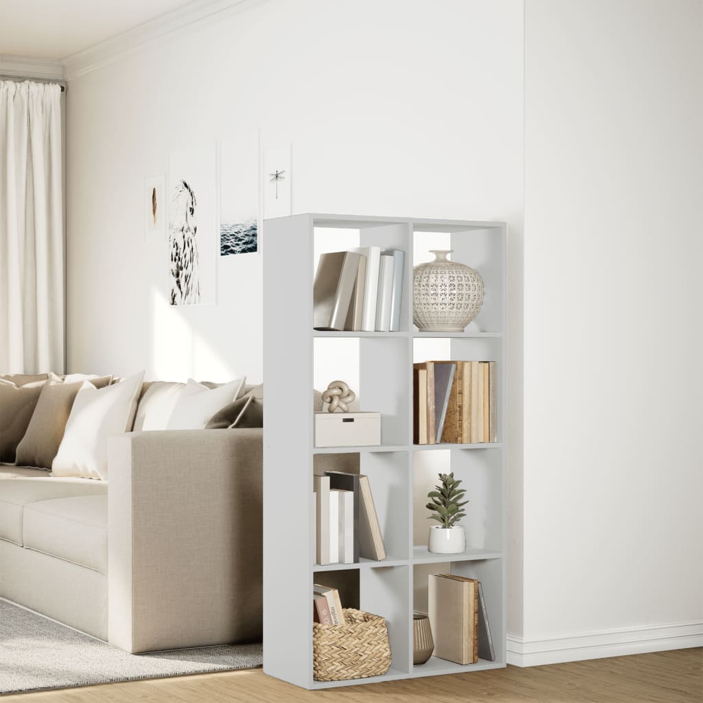 Bookcase/room divider white 69.5x29x137.5 cm processed wood