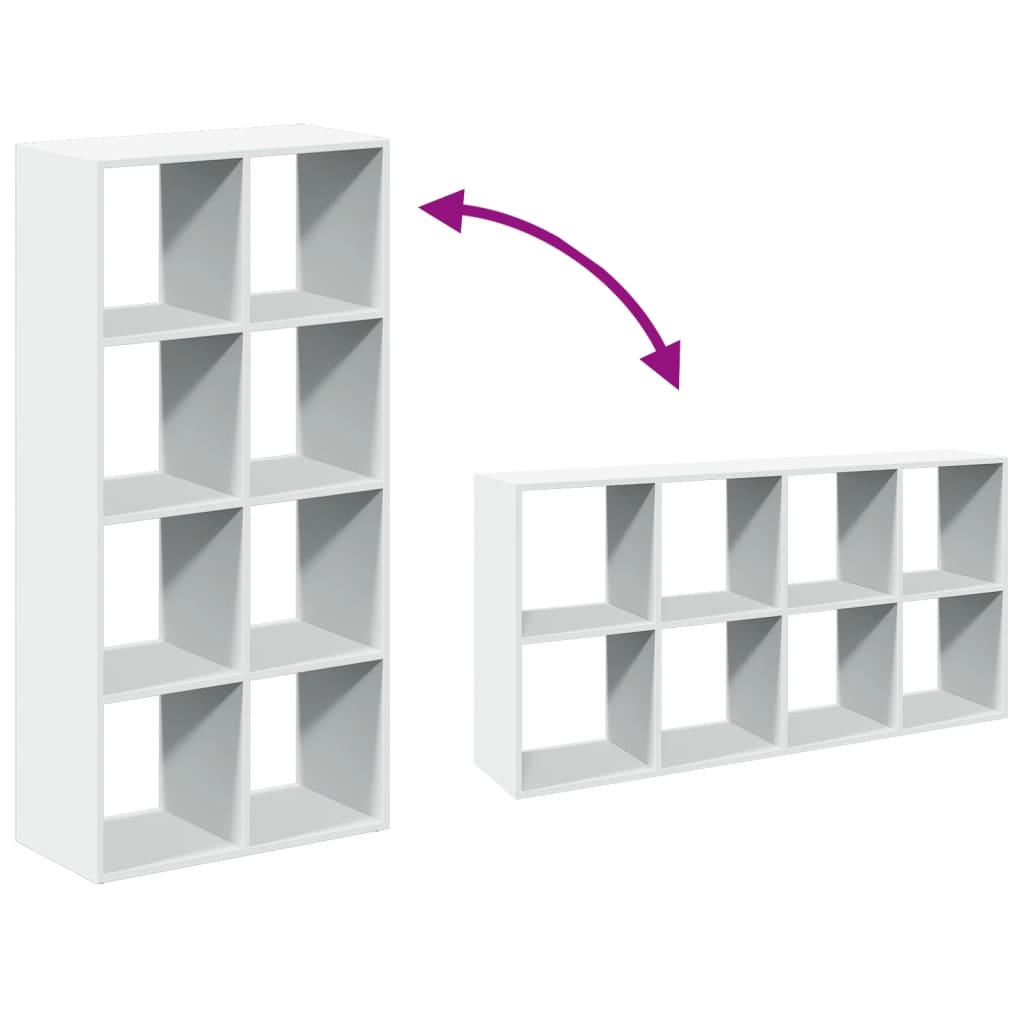 Bookcase/room divider white 69.5x29x137.5 cm processed wood