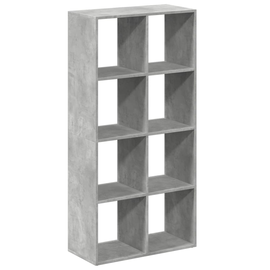 Bibliotecă/separator cameră gri beton 69,5x29x137,5 cm lemn