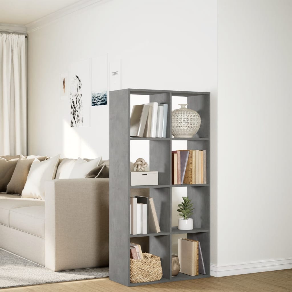 Bookcase/room divider concrete gray 69.5x29x137.5 cm wood