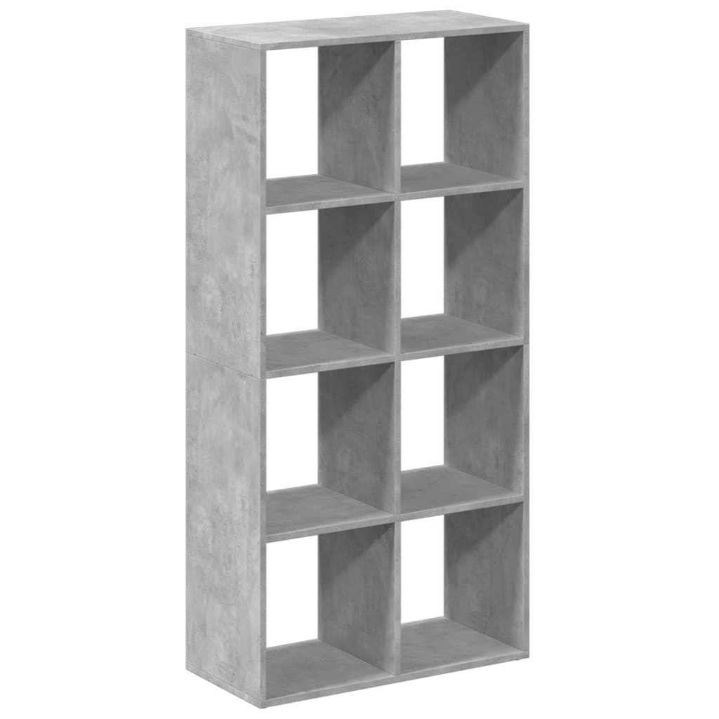 Bibliotecă/separator cameră gri beton 69,5x29x137,5 cm lemn