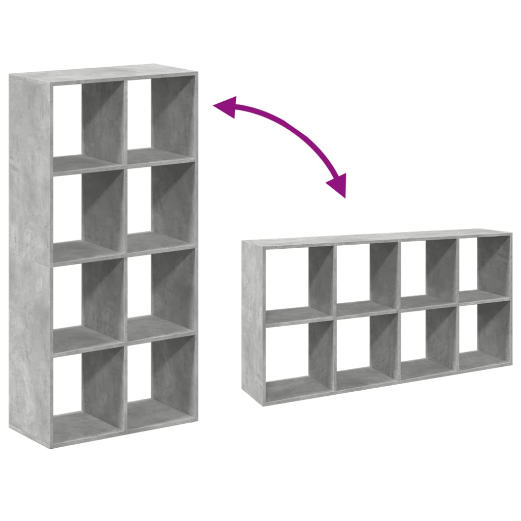 Bookcase/room divider concrete gray 69.5x29x137.5 cm wood