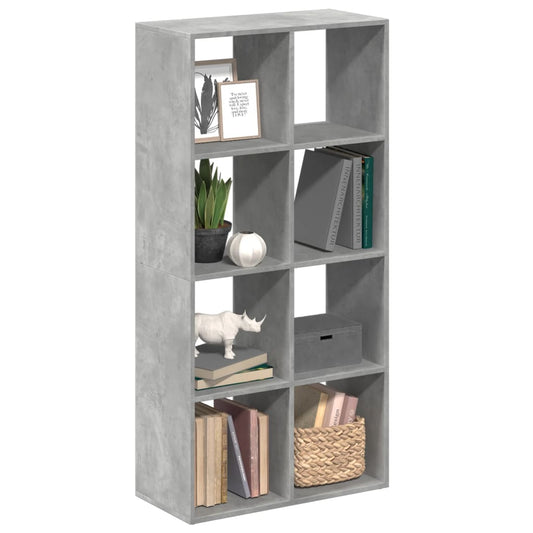 Bookcase/room divider concrete gray 69.5x29x137.5 cm wood