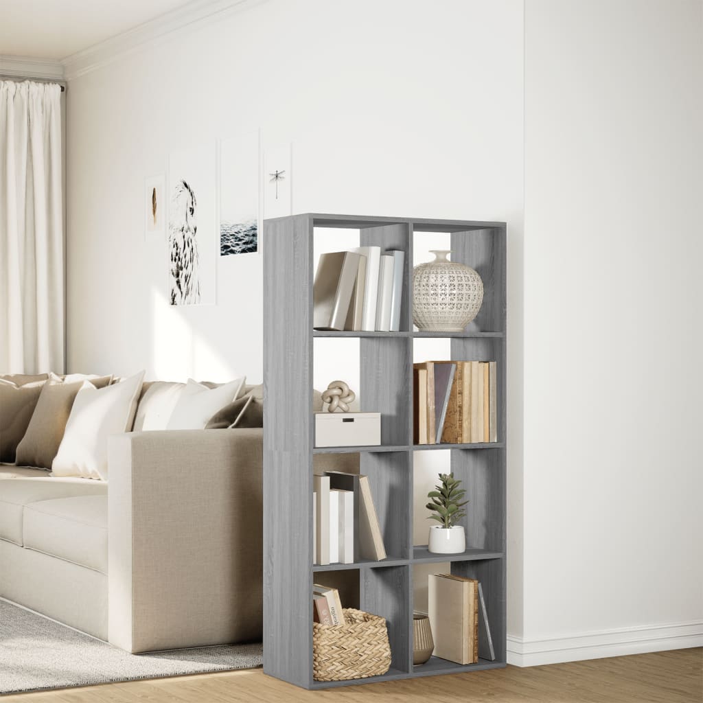 Bookcase/room divider, sonoma gray, 69.5x29x137.5 cm, wood