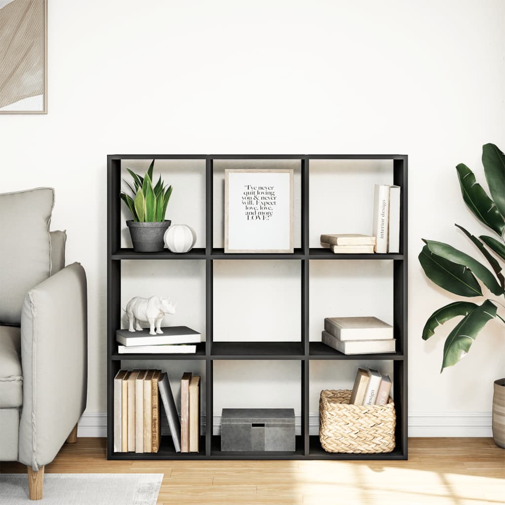 Bookcase/room divider black 102x29x103.5 cm wood