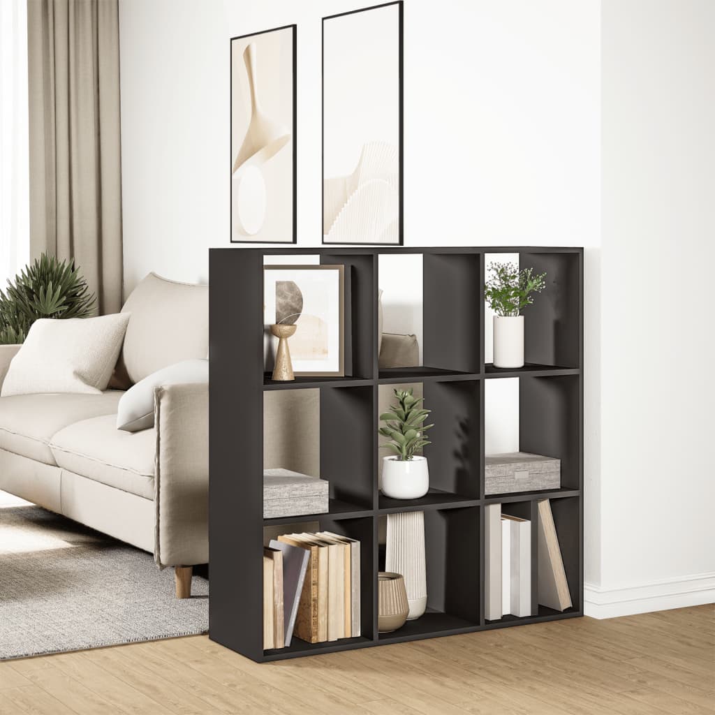 Bookcase/room divider black 102x29x103.5 cm wood