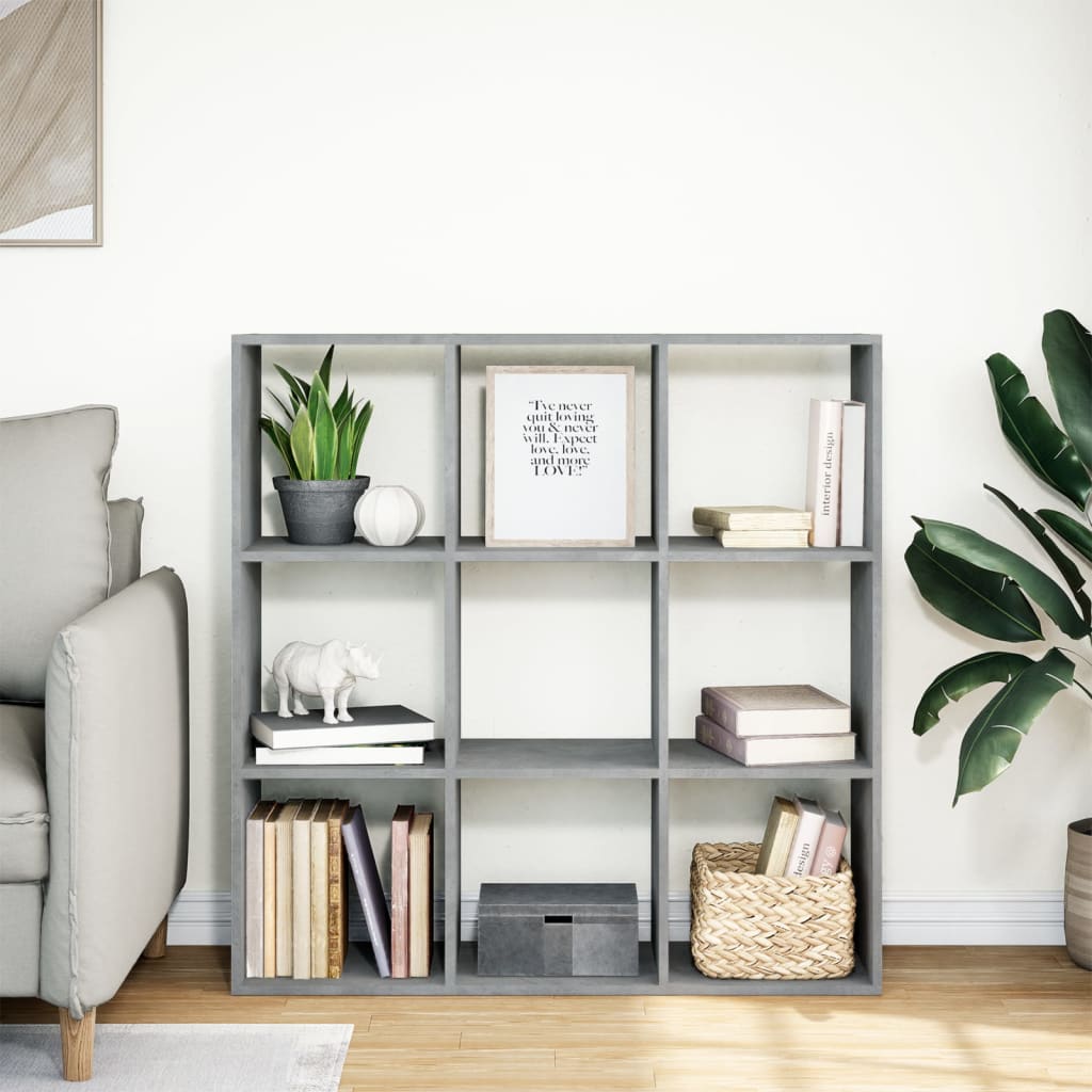 Bookcase/room divider concrete gray 102x29x103.5 cm wood