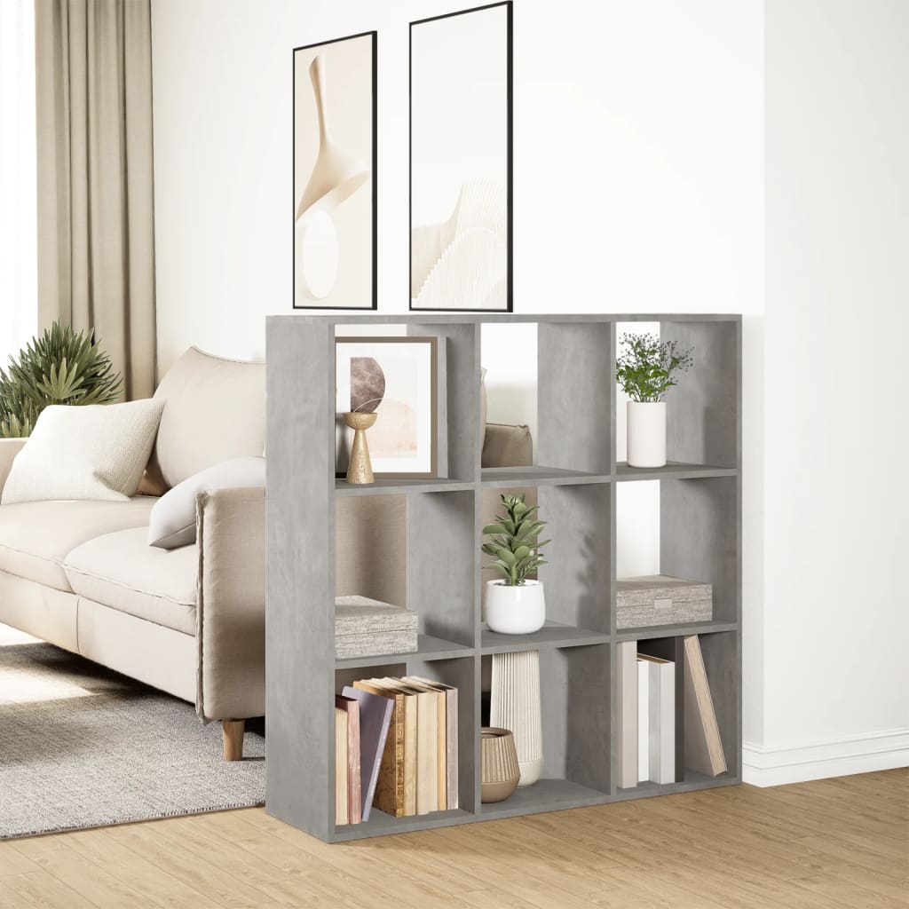 Bookcase/room divider concrete gray 102x29x103.5 cm wood