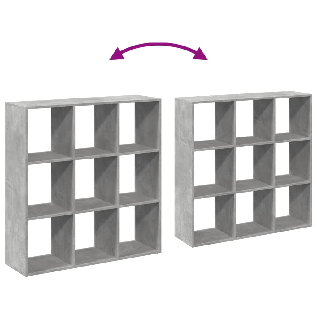 Bookcase/room divider concrete gray 102x29x103.5 cm wood