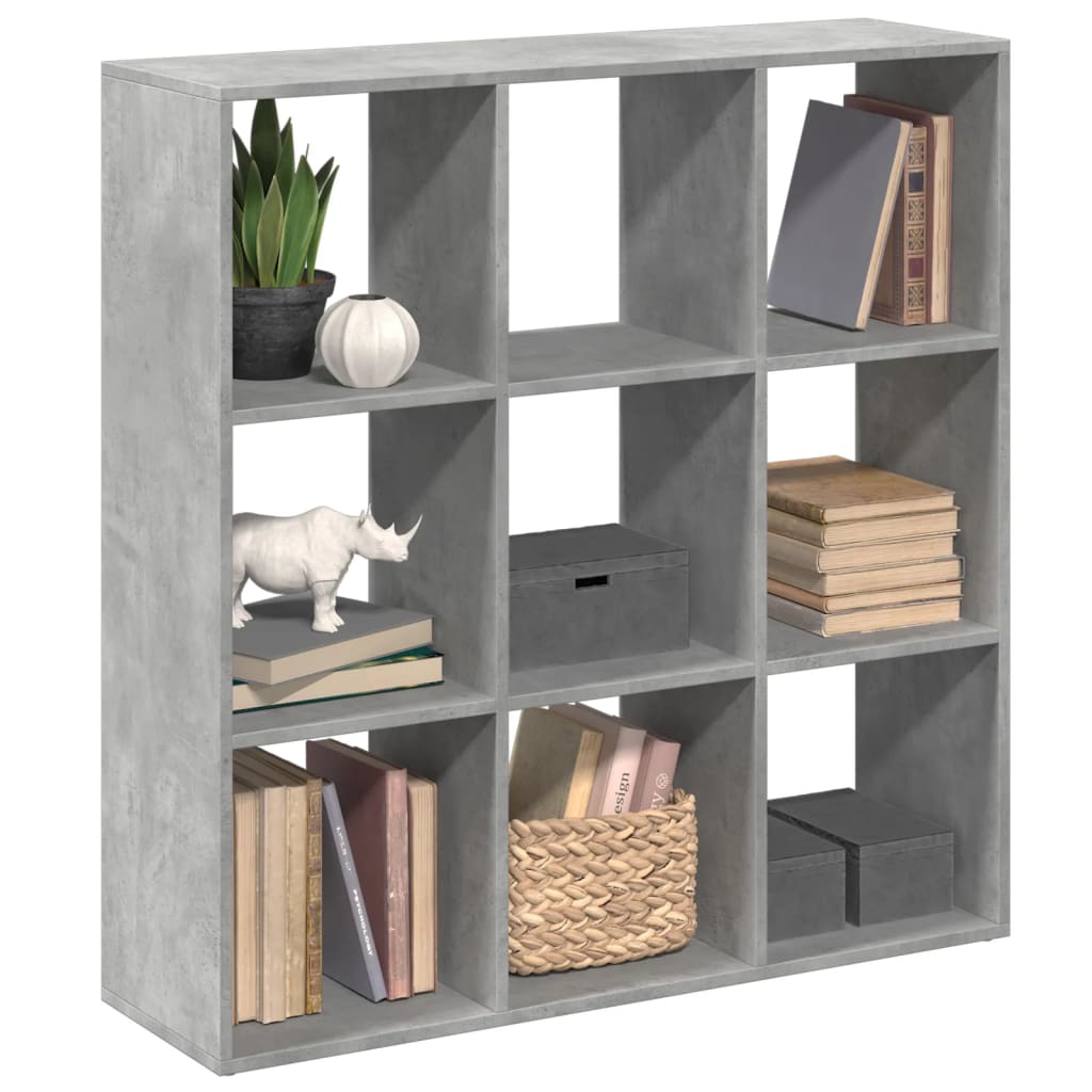 Bookcase/room divider concrete gray 102x29x103.5 cm wood