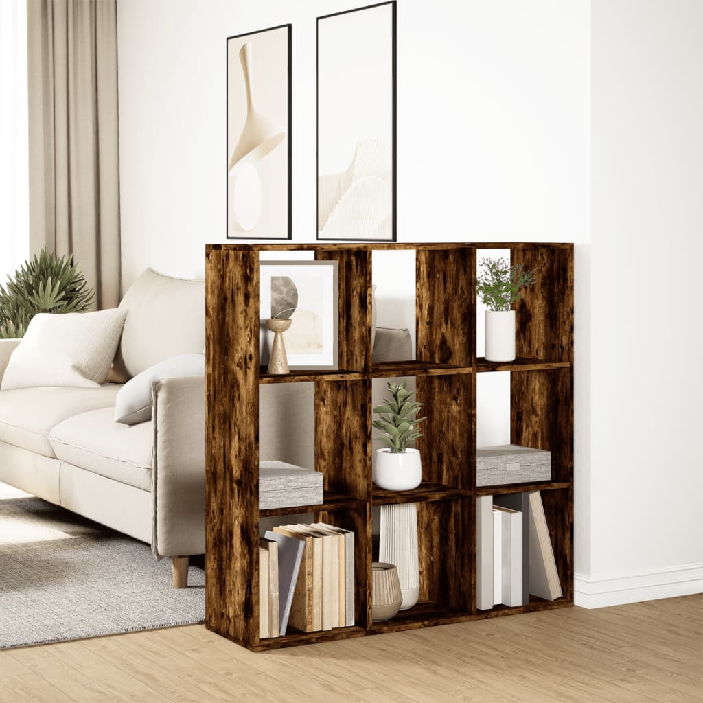 Bookcase/room divider smoky oak 102x29x103.5 cm wood