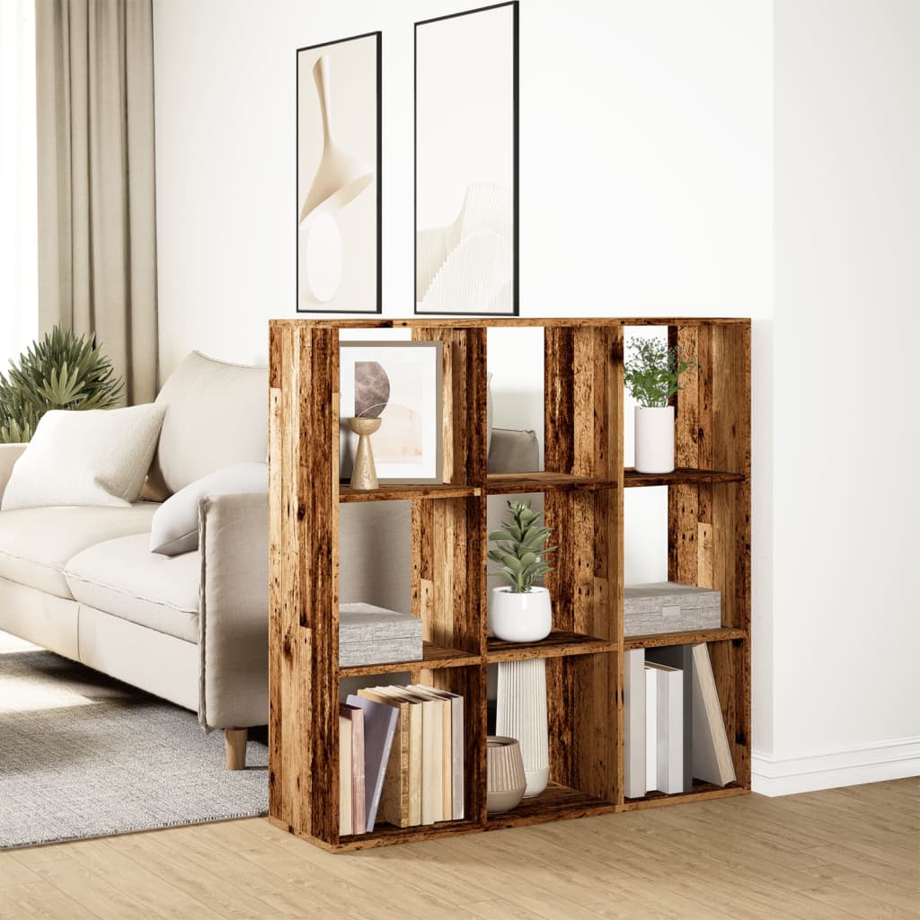 Bookcase/room divider, old wood, 102x29x103.5 cm, wood