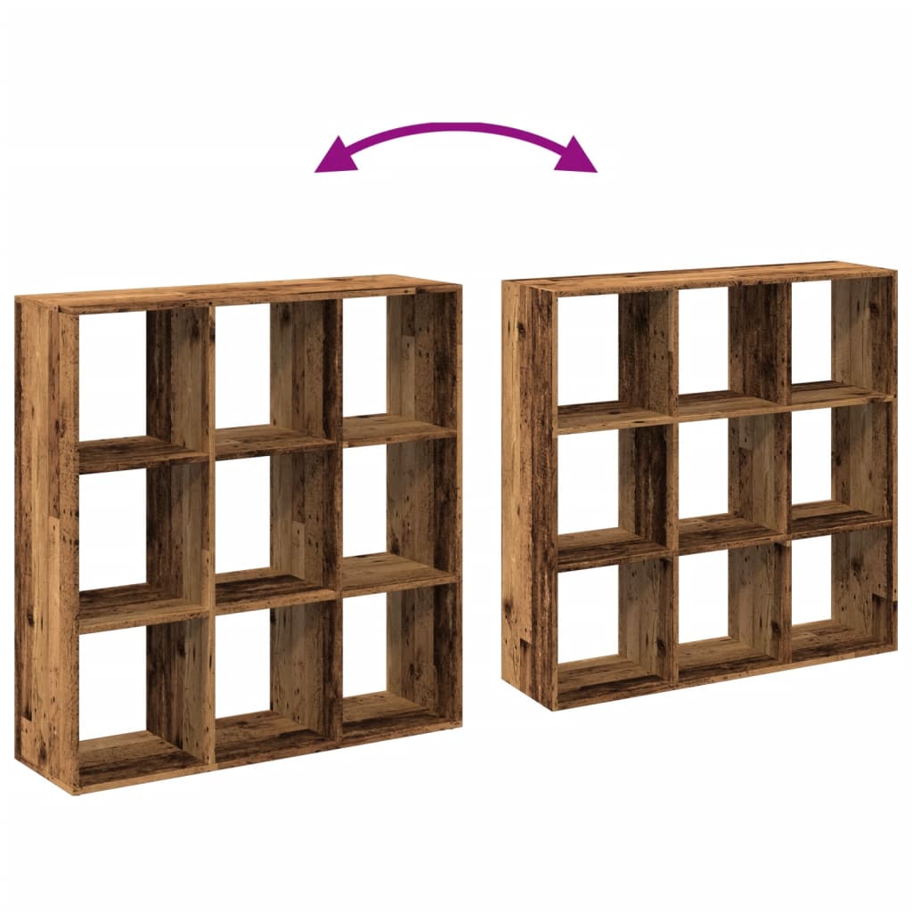 Bookcase/room divider, old wood, 102x29x103.5 cm, wood