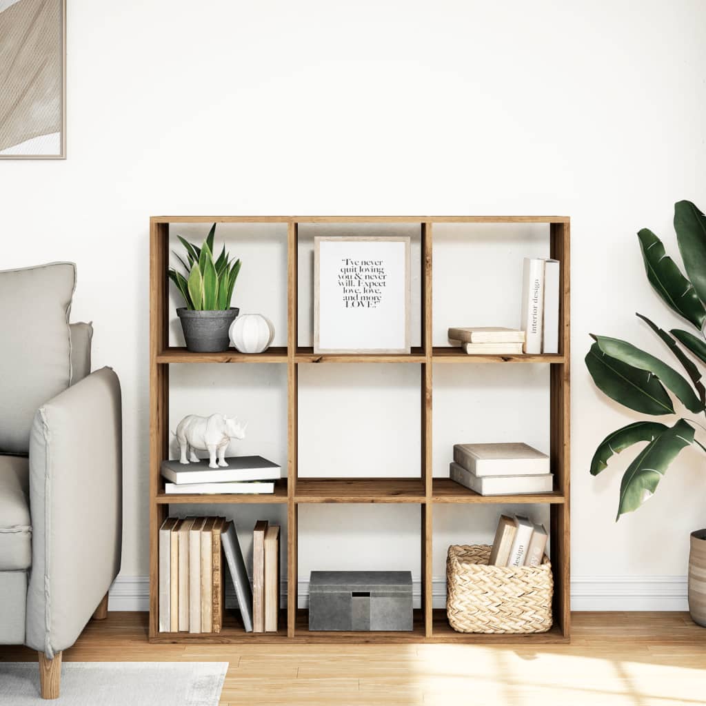 Bookcase/divider, handcrafted oak, 102x29x103.5 cm, wood