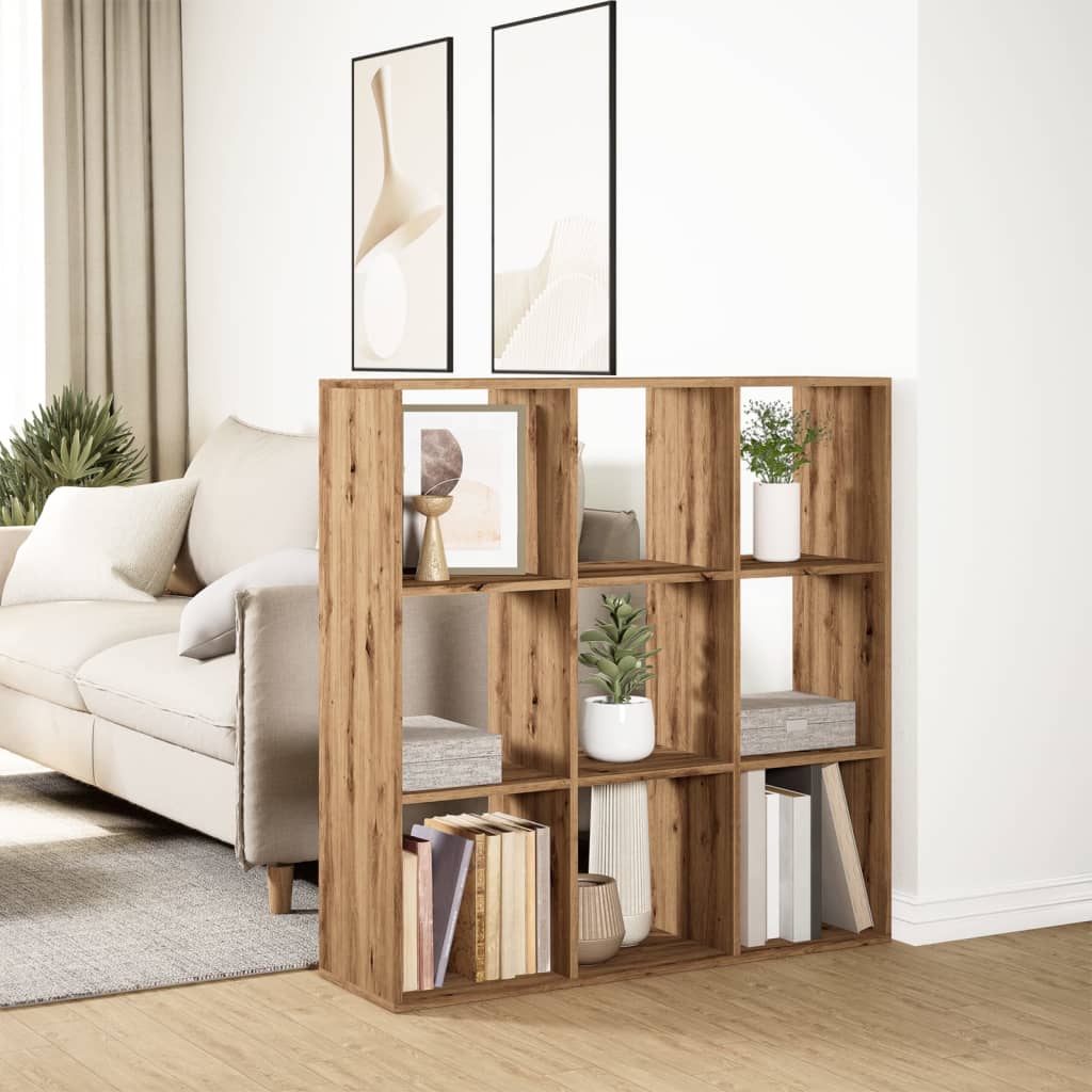 Bookcase/divider, handcrafted oak, 102x29x103.5 cm, wood