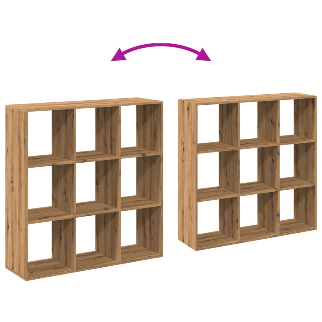 Bookcase/divider, handcrafted oak, 102x29x103.5 cm, wood