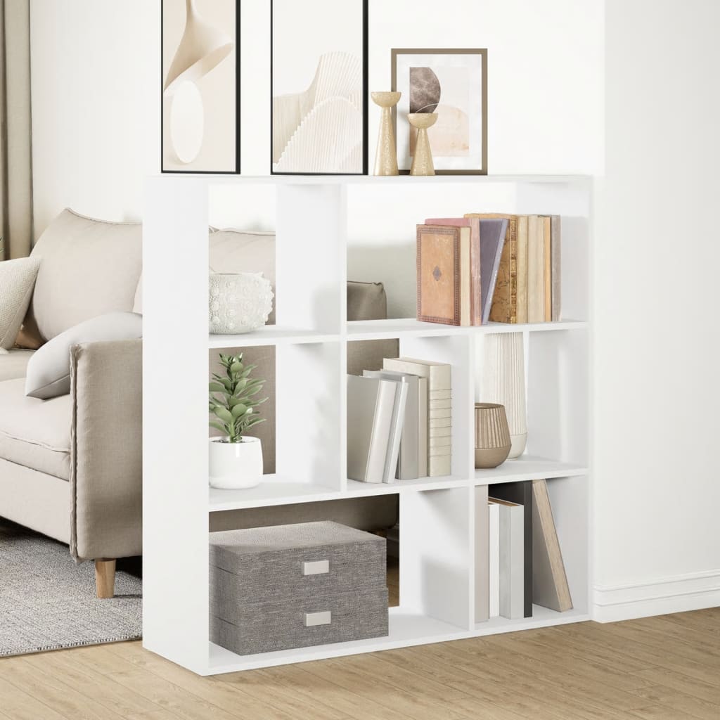 Bookcase/room divider white 102x29x103.5 cm processed wood