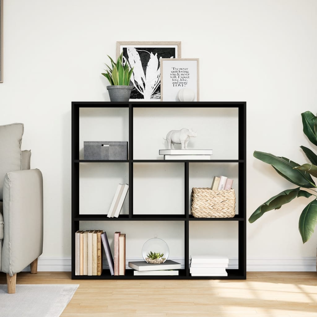 Bookcase/room divider black 102x29x103.5 cm wood